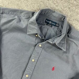 Ralph Lauren Vintage Blake Mens Shirt XXL Blue Cotton Long Sleeve Classic Prep